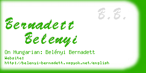 bernadett belenyi business card