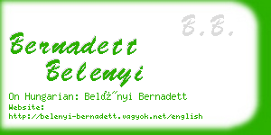 bernadett belenyi business card